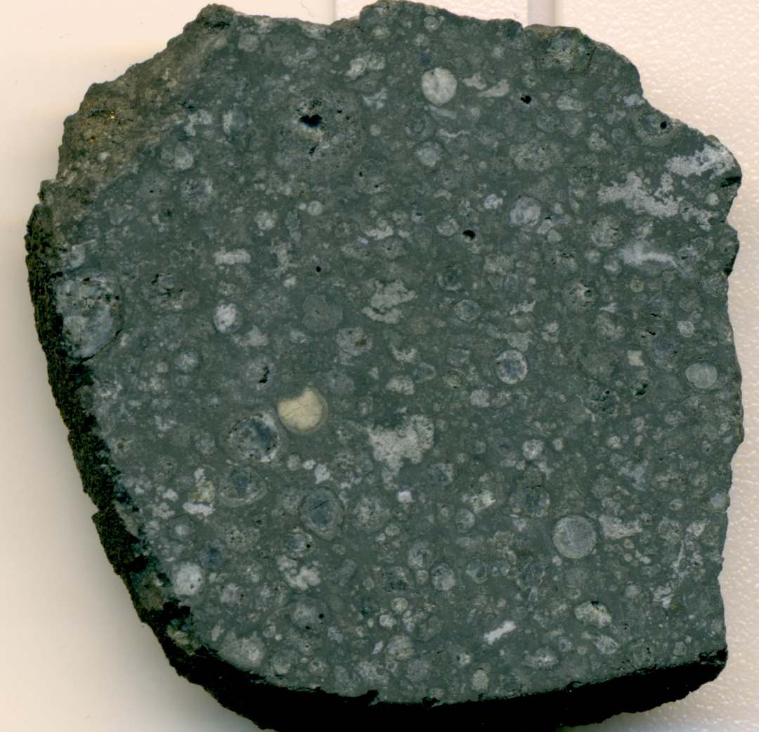 cross section of meteorite rock
